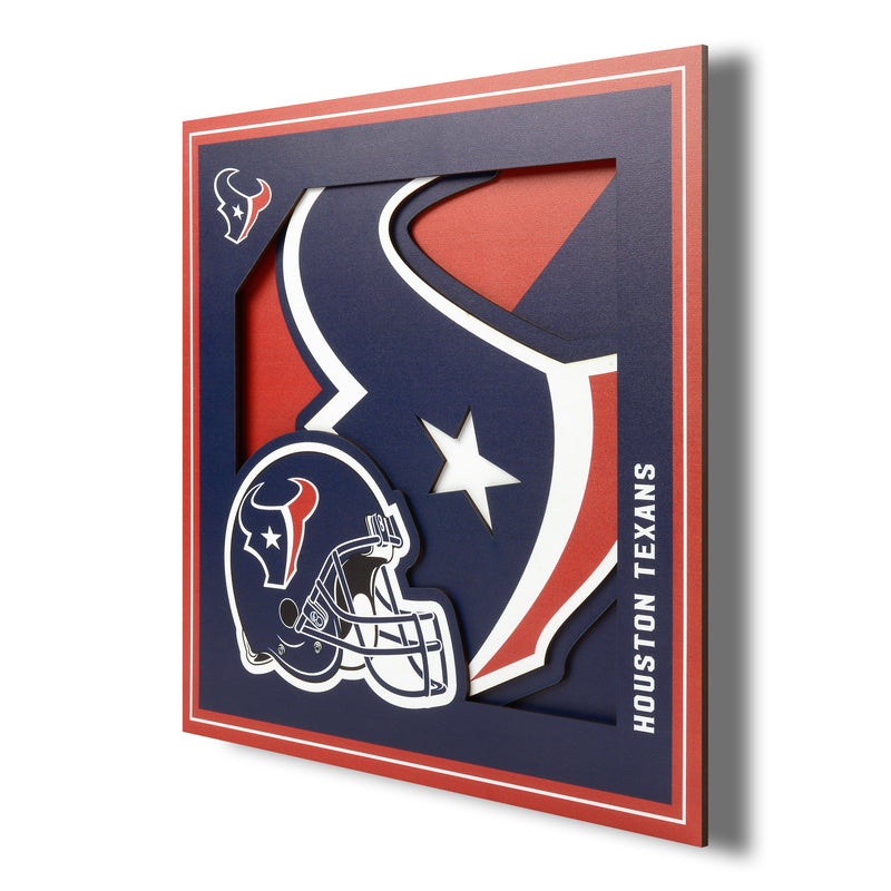 Houston Texans 12" x 12" 3D "LogoView" Wall Art - Texas Time Gifts and Fine Art