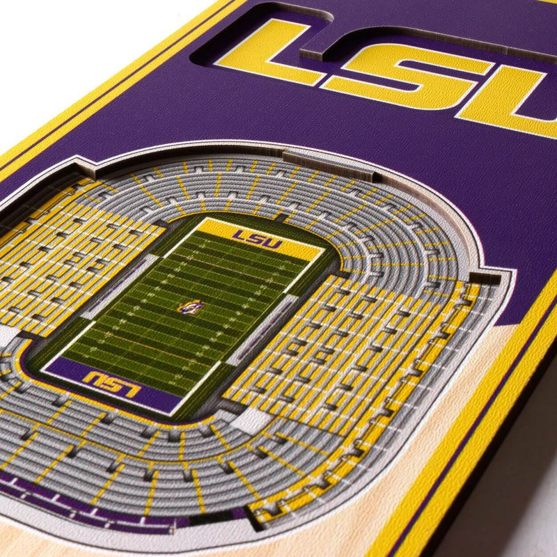"LSU Tigers" 3D Stadium Banner Wall Decor—8" x 32" - Texas Time Gifts and Fine Art