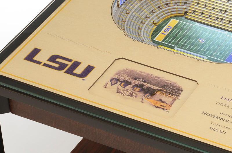 LSU Tigers—Tiger Stadium 25-Layer "StadiumViews" Lighted 3D End Table - Texas Time Gifts and Fine Art