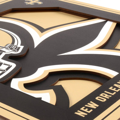 New Orleans Saints 12" x 12" 3D "LogoView" Wall Art - Texas Time Gifts and Fine Art