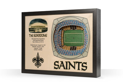 New Orleans Saints (The Superdome) 25-Layer "StadiumViews" 3D Wall Art - Texas Time Gifts and Fine Art