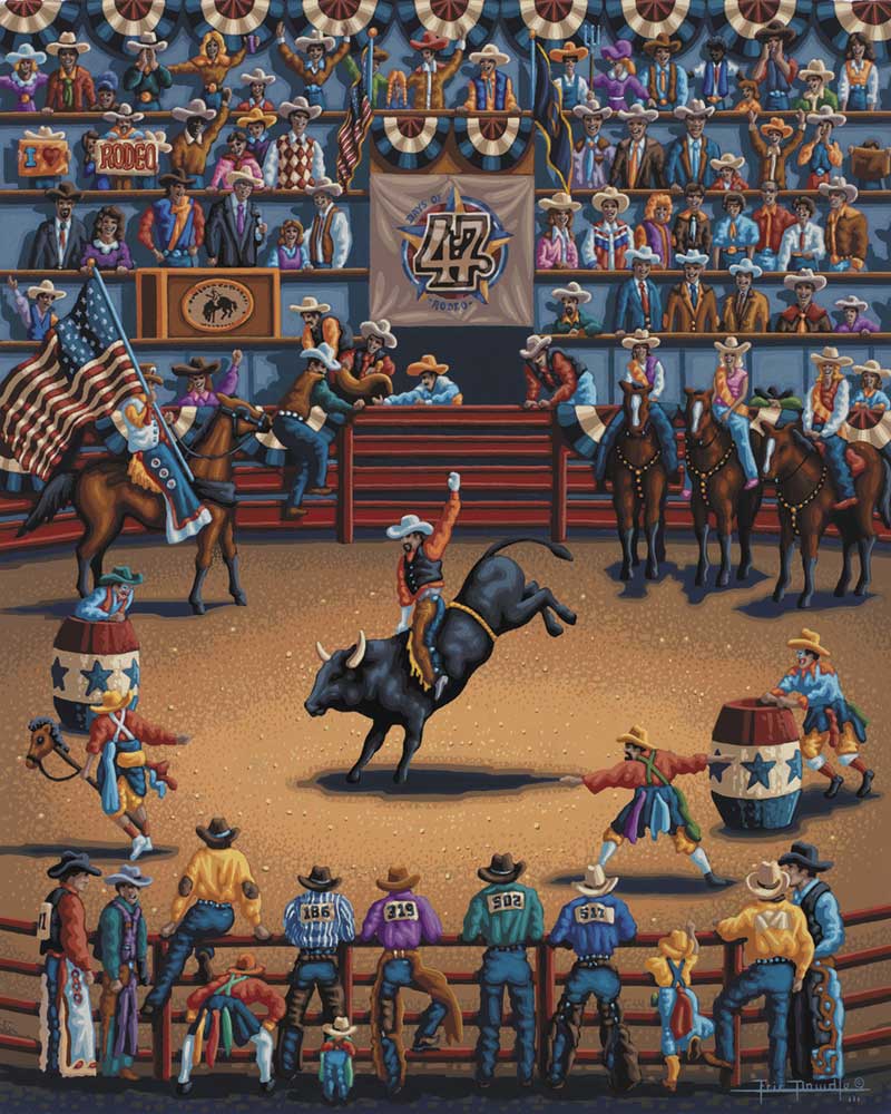 "Rodeo Days" Rolled Canvas Giclée Print Wall Art - Texas Time Gifts and Fine Art