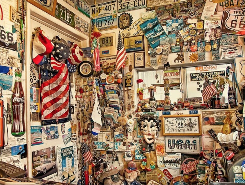 "Route 66: Motel" Premium Wooden Jigsaw Puzzle—Postcard-Size - Texas Time Gifts and Fine Art