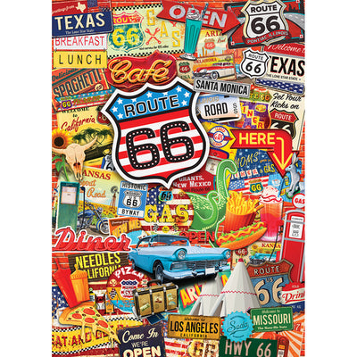 "Route 66—World's Smallest" 1000 Piece Jigsaw Puzzle Series - Texas Time Gifts and Fine Art