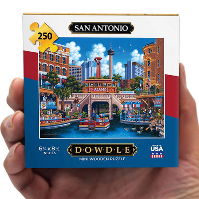"San Antonio" Mini-Wooden Jigsaw Puzzle - Texas Time Gifts and Fine Art