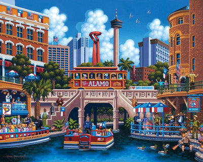 "San Antonio" Stratascape Dimensional Wall Art - Texas Time Gifts and Fine Art