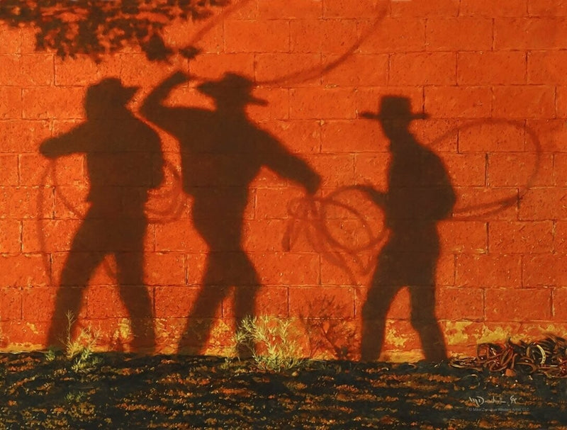 "Shadow Ropers" Premium Wooden Jigsaw Puzzle—Postcard-Size - Texas Time Gifts and Fine Art