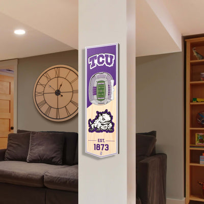 "TCU Horned Frogs" 3D Stadium Banner Wall Decor—8" x 32" - Texas Time Gifts and Fine Art