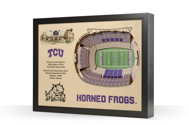 TCU Horned Frogs—Amon G. Carter Stadium 25-Layer "StadiumViews" 3D Wall Art - Texas Time Gifts and Fine Art