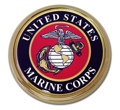 "United States Marine Corps Insignia" Chrome Car Emblem - Texas Time Gifts and Fine Art