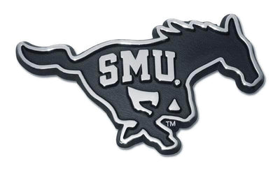 "SMU" Black Chrome Car Emblem - Texas Time Gifts and Fine Art