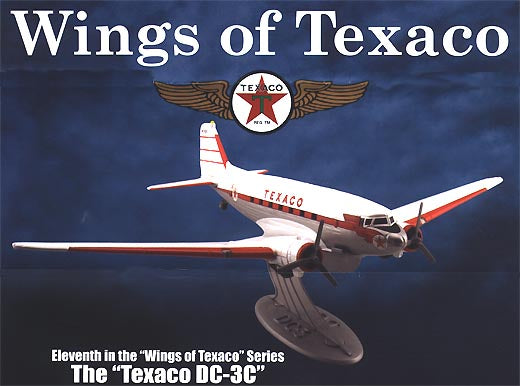 Texaco—Douglas DC-3C "Gooney Bird" Die-cast Collectible Airplane—Limited Edition - Texas Time Gifts and Fine Art