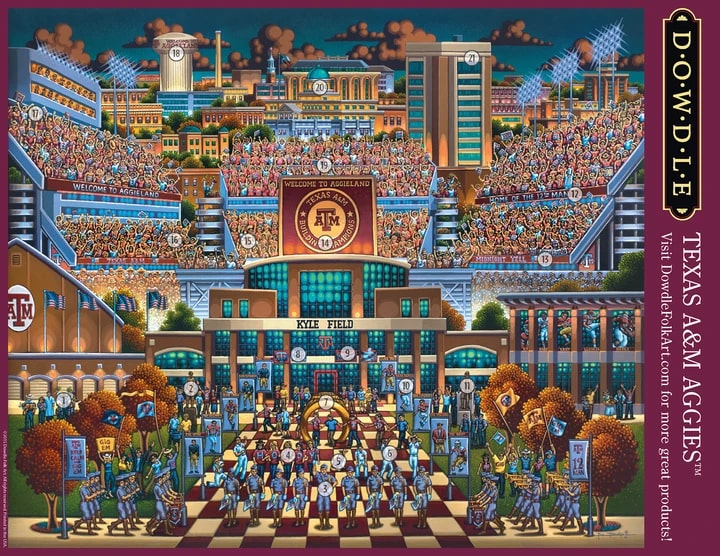 "Texas A&M Aggies" Jigsaw Puzzle - Texas Time Gifts and Fine Art