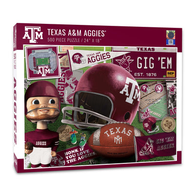 Texas A&M Aggies "Retro Series" Team Jigsaw Puzzle - Texas Time Gifts and Fine Art