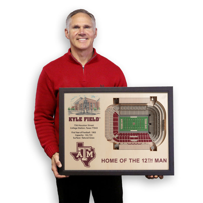 Texas A&M—Kyle Field "Home of the 12th Man" 25-Layer "StadiumViews" 3D Wall Art - Texas Time Gifts and Fine Art