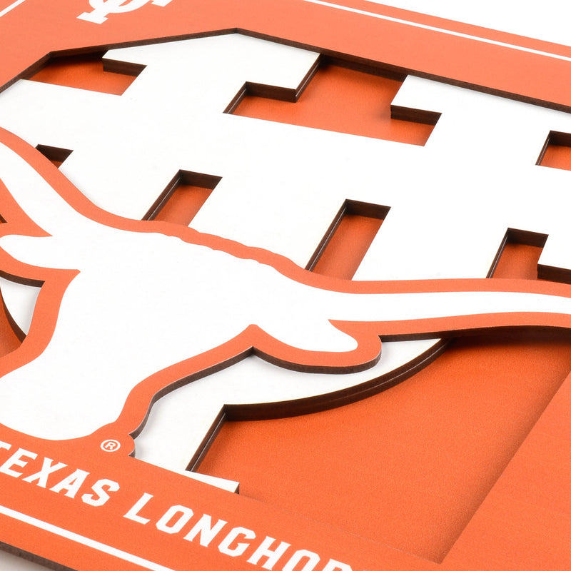 Texas Longhorns 12" x 12" 3D "LogoView" Wall Art - Texas Time Gifts and Fine Art