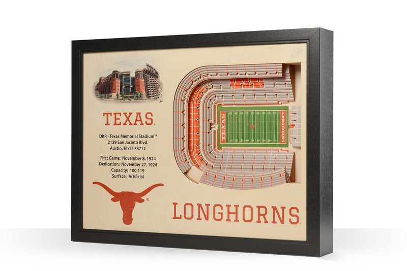 Texas Longhorns—DKR-Texas Memorial Stadium 25-Layer "StadiumViews" 3D Wall Art - Texas Time Gifts and Fine Art