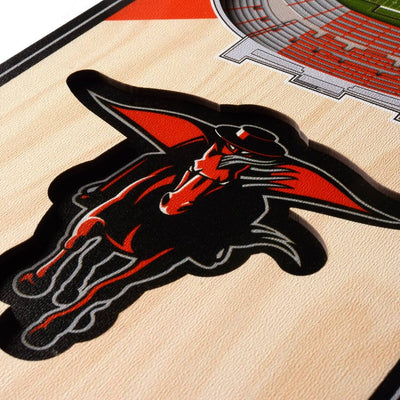 "Texas Tech Red Raiders" 3D Stadium Banner Wall Decor—8" x 32" - Texas Time Gifts and Fine Art