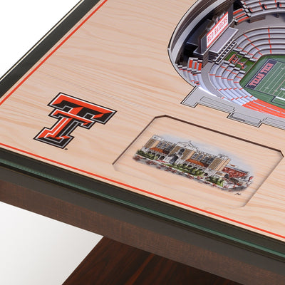 Texas Tech Red Raiders—Jones AT&T Stadium 25-Layer "StadiumViews" Lighted 3D End Table - Texas Time Gifts and Fine Art