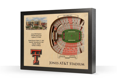 Texas Tech—Jones AT&T Stadium 25-Layer "StadiumViews" 3D Wall Art - Texas Time Gifts and Fine Art