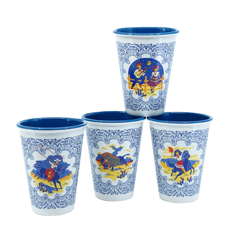 "Texas" Melamine Cups (Variety Quartet) - Texas Time Gifts and Fine Art