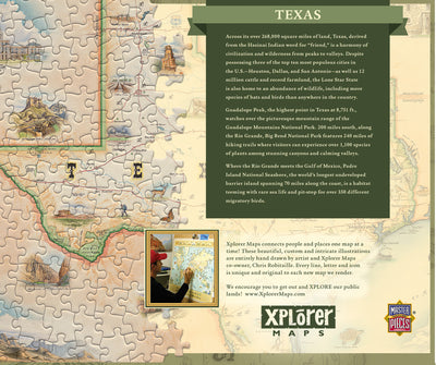 "Texas" XPLorer Maps Jigsaw Puzzle - Texas Time Gifts and Fine Art