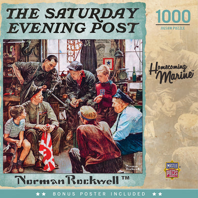 "The Saturday Evening Post Homecoming Marine" by Norman Rockwell Jigsaw Puzzle - Texas Time Gifts and Fine Art