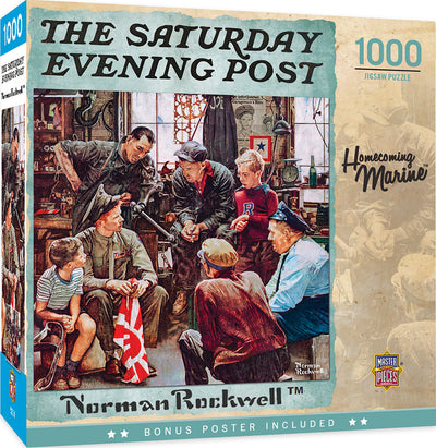 "The Saturday Evening Post Homecoming Marine" by Norman Rockwell Jigsaw Puzzle - Texas Time Gifts and Fine Art