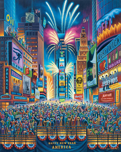 "Times Square" (New Year's Eve, New York City) Jigsaw Puzzle - Texas Time Gifts and Fine Art