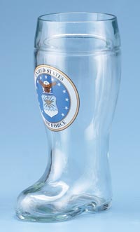"U.S. Air Force" Glass Beer Boot (1 Liter) - Texas Time Gifts and Fine Art 220823