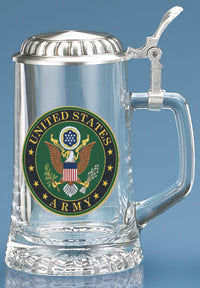 U.S. Army Glass Beer Stein - Texas Time Gifts and Fine Art 220824