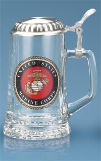 U.S. Marine Corps Glass Beer Stein - Texas Time Gifts and Fine Art 220825