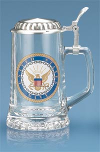 US Navy Glass Beer Stein - Texas Time Gifts and Fine Art 220827