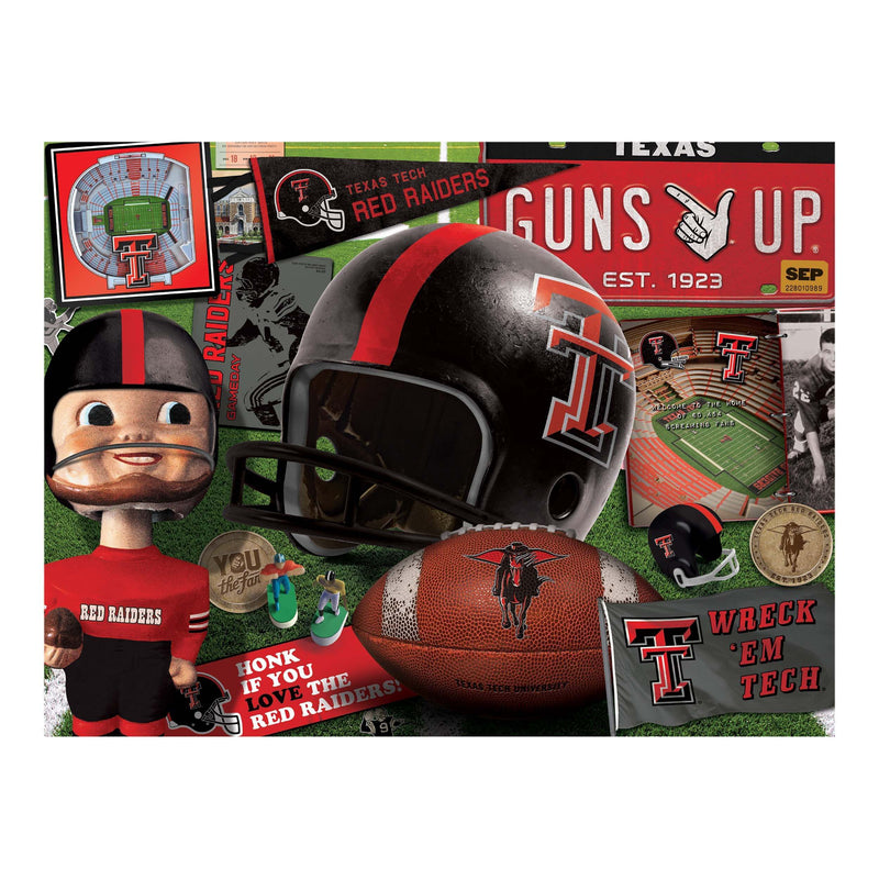 Texas Tech University Red Raiders "Retro Series" Team Jigsaw Puzzle - Texas Time Gifts and Fine Art