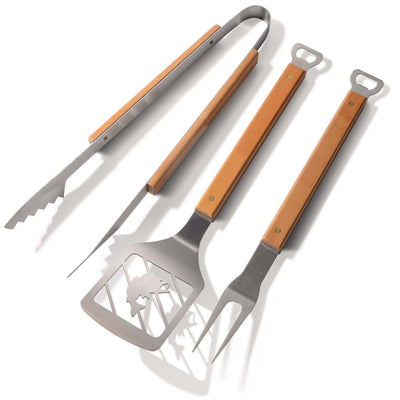 "Bass" Stainless Steel 3-Piece BBQ Tool Set—Special Price All Summer Long, Shipping Included! - Texas Time Gifts and Fine Art