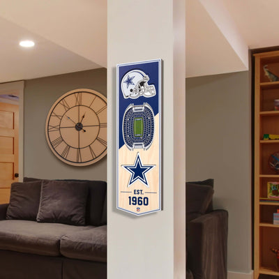 "Dallas Cowboys" 3D Arena Banner Wall Decor—8" x 32" - Texas Time Gifts and Fine Art